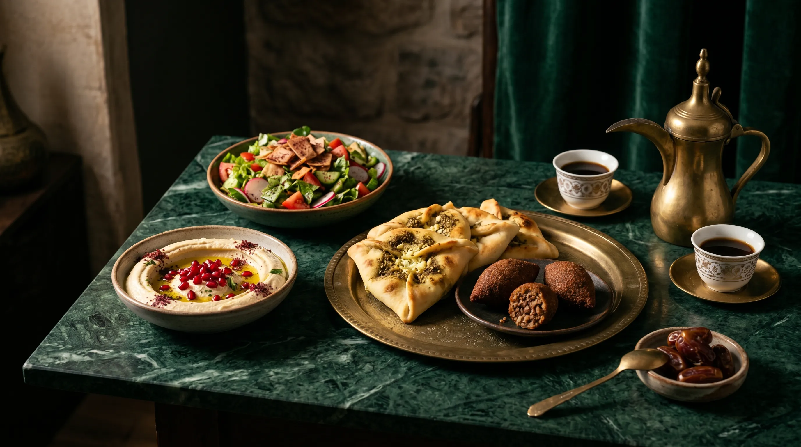 An Arabian evening setting dressed for high tea